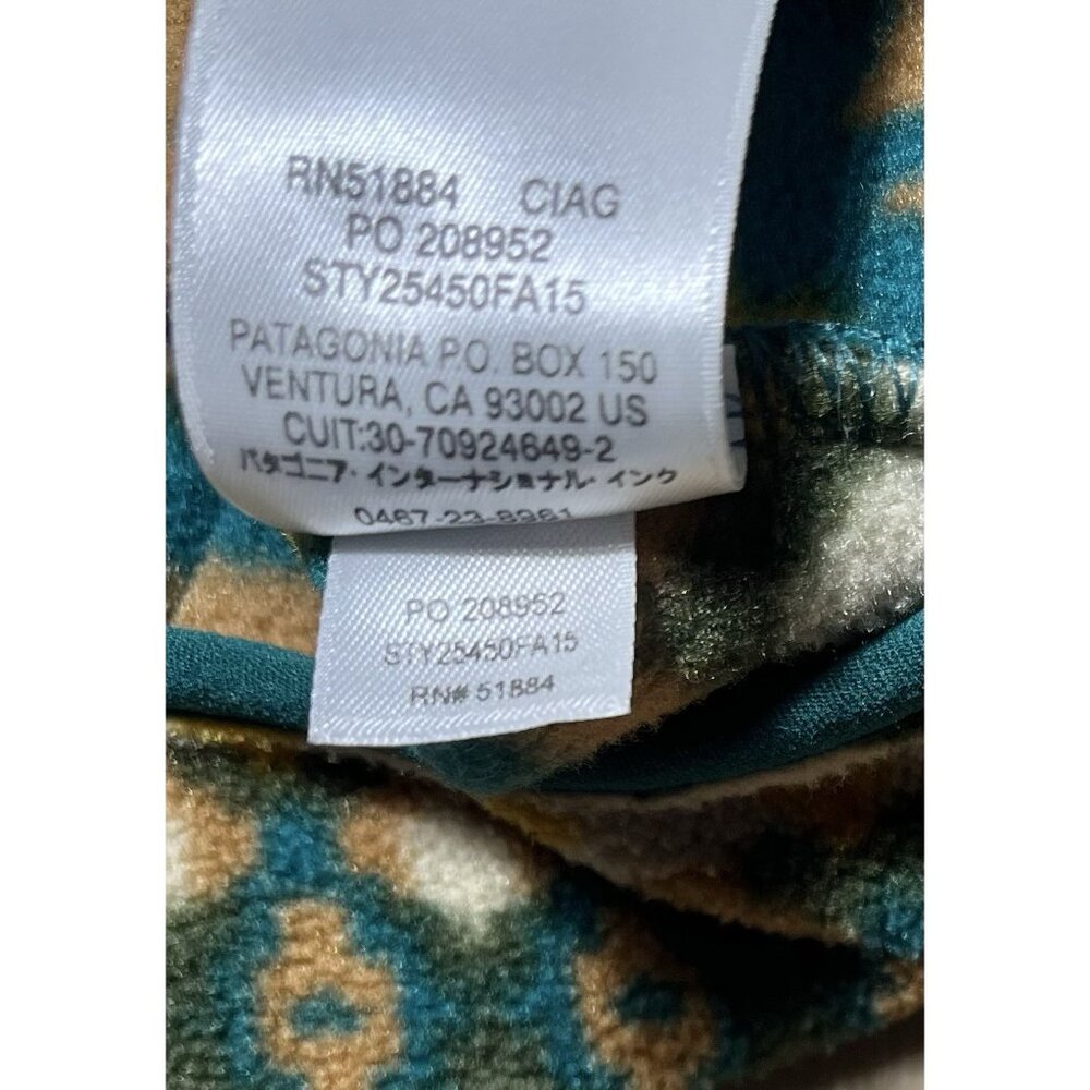 Patagonia Synchilla Cliff Arbor Green Geometric Snap T Fleece Pullover -Men’s XL - Picture 4 of 16
